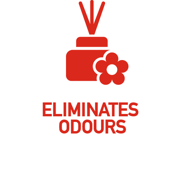 Eliminates odours Eliminates odours