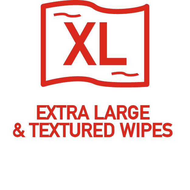Extra large and textured wipes Extra large and textured wipes