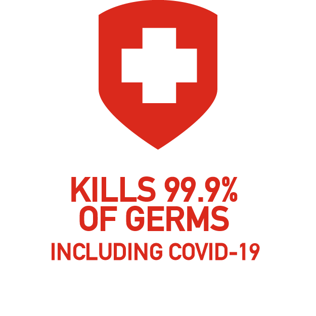 Kills 99.9% of germs including covid-19 Kills 99.9% of germs including covid-19