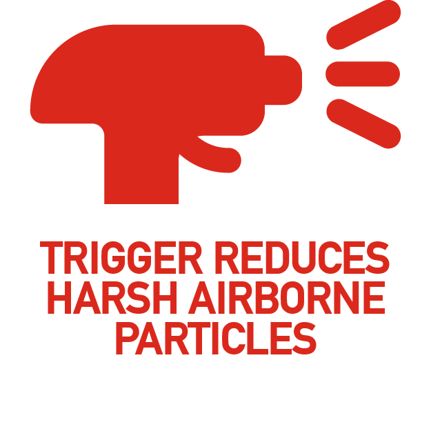 trigger reduces harsh airbone particles trigger reduces harsh airbone particles