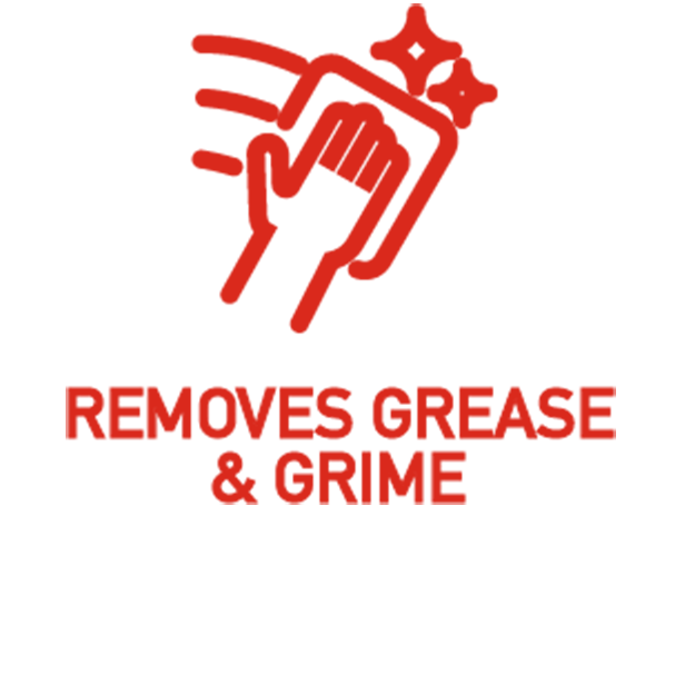 Removes grease and grime Removes grease and grime