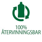 Behållare av 100 % återvunnen plast